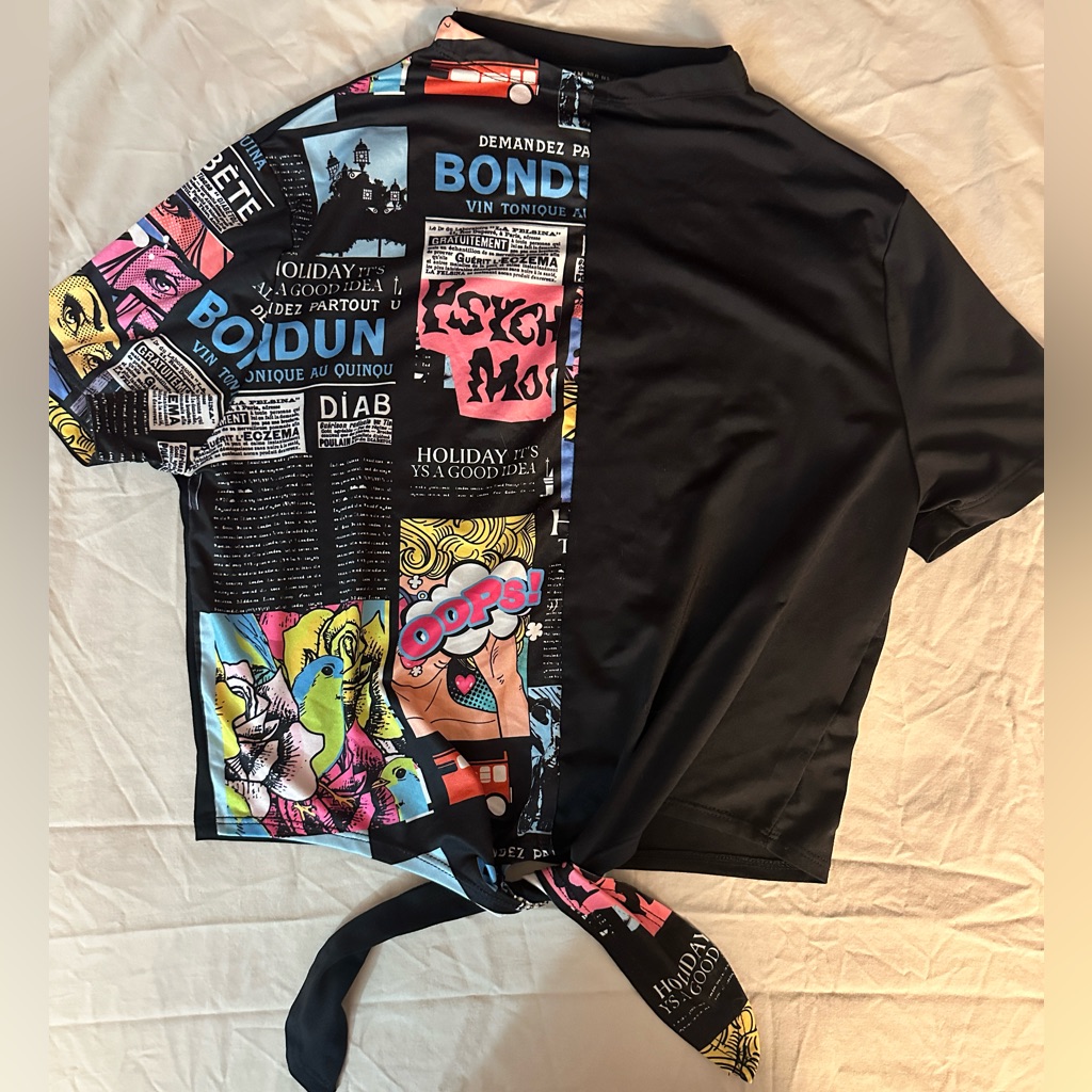 Cropped Top Split Print
